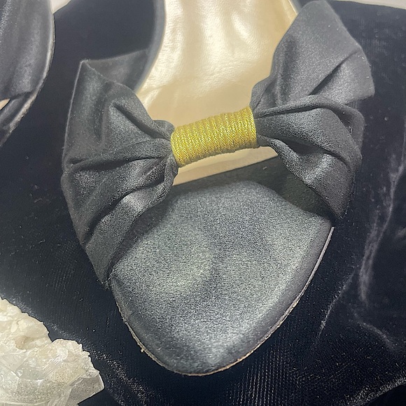 🖤 JIMMY CHOO 🖤 Black Satin Slingback Open Toe Heels 38 Italy 🇮🇹 Couture 🖤 - Picture 5 of 8